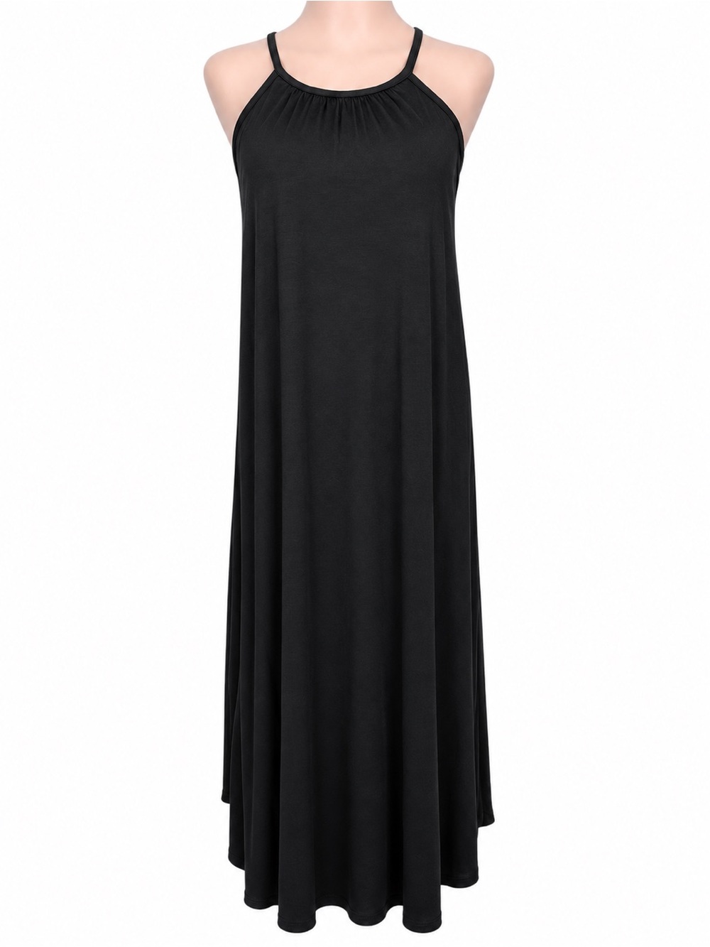 Livi by Olivia Rae Black Maxi Dress Size Small Halter Neck Sleeveless Stretch